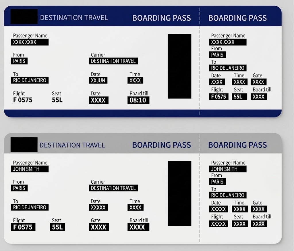 Sample confirmed flight ticket