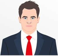 Sample white-background passport photo